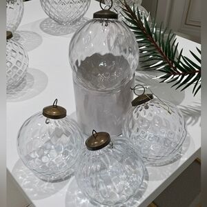 Elegant Clear Glass Holiday Ornaments